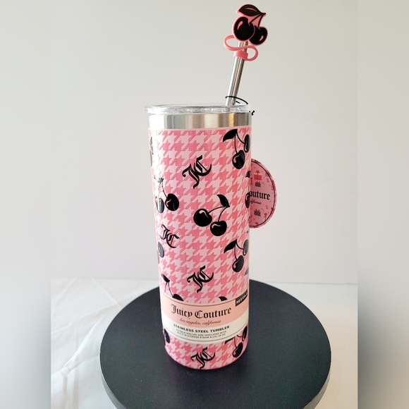 Juicy Couture Accessories - Juicy Couture Pink Cherry Stainless Steel Tumbler